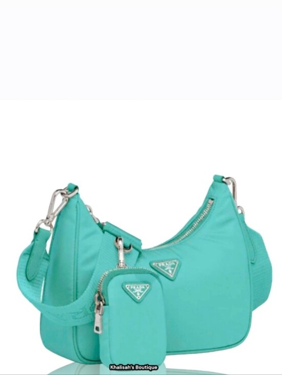 Prada Handbags - Rare & Authentic Prada Re-Edition 2005 Nylon Bag in Jade Green Like Tiffany Blue